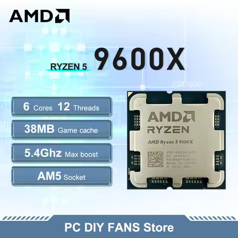 AMD Ryzen 5 9600X Processor 5.4GHz 6-Core 12-Thread 38MB Game Cache TDP 65W Socket AM5 4NM R5 9600x 
