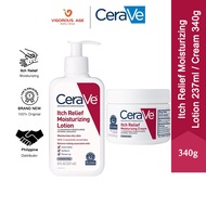 Cerave Itch Relief Moisturizing Lotion 237ml/Moisturizing Cream 340g for Dry Skin Itch Relief Irrita