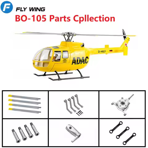 FLYWING 470 Size BO105 BO-105 RC Helicopter Spare Parts Accessories Main Blade Shaft Gear Motor Swas