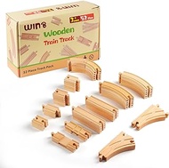 WINB Wooden Train Track 52 Piece Set-Track Expansion 100% Compatible with All Major Brands Including Thomas Wooden Railway-Toddler Railway Toy Train Set Boys Train Set for Girls &amp; Boys 3+