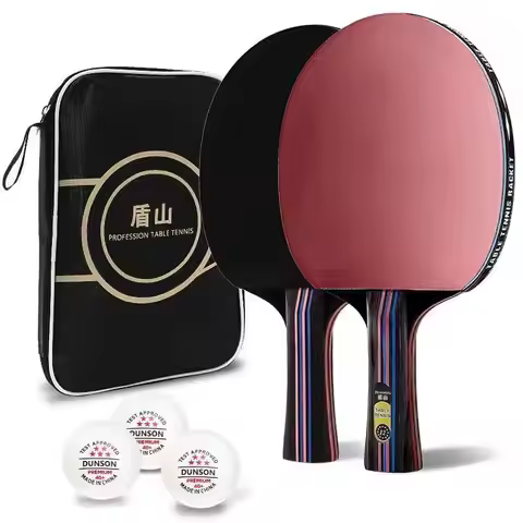 Dunson 12-Star Carbon Table Tennis Racket Set, Professional Grade for Competitions, Official Adult R