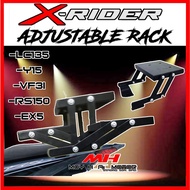 X RIDER Y16ZR Y15ZR LC135 RS150 EX5 VF3I ADJUSTABLE REAR RACK RAPIDO / BOX RACK CARRIER GIVI YAMAHA 