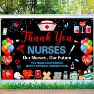 5x3ft Nurse Appreciation Week Backdrop Decorations Banner, Happy National Nurse Week for Medical Doc