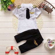 BAJU PILOT SULAM NAMA NAMETAG CAPTAIN PILOT JUNIOR SET BAJU BABY BOY BAJU BUDAK LELAKI UNIFORM PILOT BABY NEWBORN GIFT