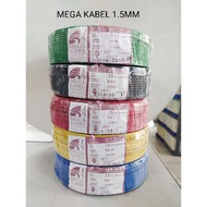 LOOSE CUT MEGA 1.5mm (7/0.53mm) PVC Insulated Power Cable Wire /Electrical Kabel PVC Bersalut (SIRIM