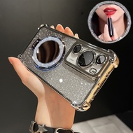 Fashion Mirror Bracket Phone Case For HUAWEI P60 Pro P50 Pro P30 Pro P30 Lite P40 Pro Pura 80 Pro Pl