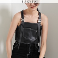 SALISA - OVERALL Crop Top with logo buckle &amp; adjustable strap