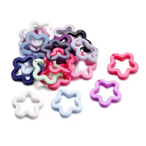 10Pcs/Lot Colorful Acrylic Five-Pointed Star Loose Pendent For DIY Necklace Bracelet Jewelry Making