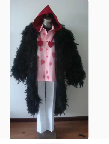 ONE PIECE Corazon Cosplay Costume custom made ONE PIECE Cosplay Corazon Costume Halloween Black Feat