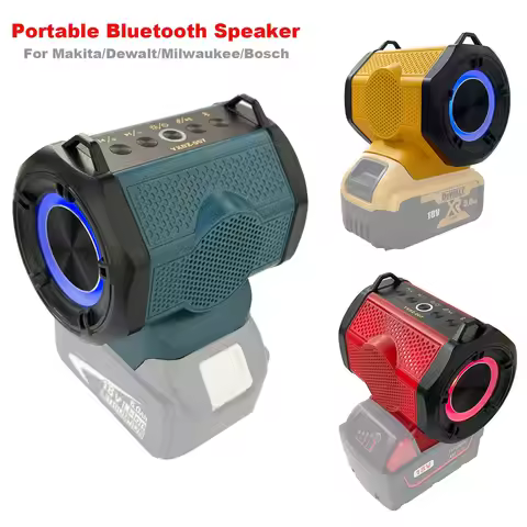 NEW Bluetooth Speaker For Milwaukee/Makita/Dewalt/Bosch 18V 20V Battery With USB Type-C Port Charge 