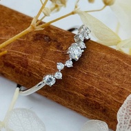 天然鑽石 18K金/750W 白金色 戒指 輕珠寶飾品 S3