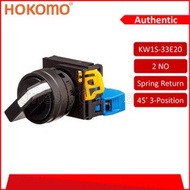 HOKOMO 22MM 2NO SELECTOR SWITCH ON/OFF/ON/SPRING RETURN(KW1S-3E20 33E20)