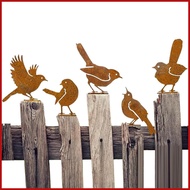 Bird Wall Art 5 Pieces Rustic Bird Decoration Metal Wall Art for Backyard Lawn Courtyard Porch Garde