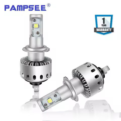 PAMPSEE 2Pcs 7S H4 H7 Led Car Headlight Automobiles LED Bulb XHP-50 40W 8000LM H1 H11 9005 9006 Car 