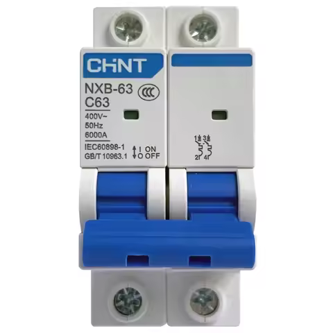 CHINT NXB-63 2P AC MCB C Curve 400V 10A 16A 20A 25A 32A 40A 63A Mini Circuit Breaker