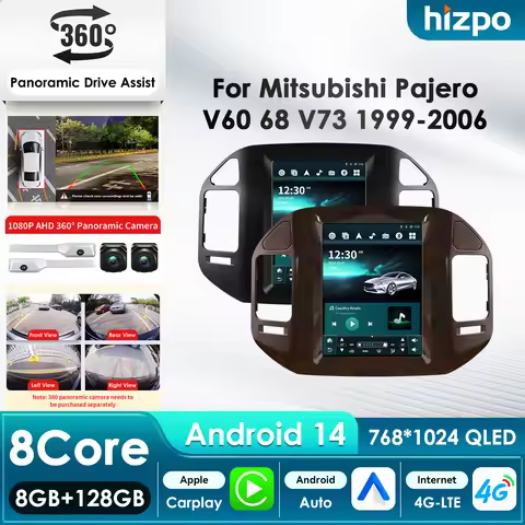 9.7'' 7862 AI Systems 8Core 360°Camera CarPlay Android Auto Car Radio for Mitsubishi Pajero V60 V68 