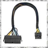 24 Pin to 10 Pin ATX PSU Main Power Adapter Braided Sleeved Cable for for PC and Servers 12-Inch(30c