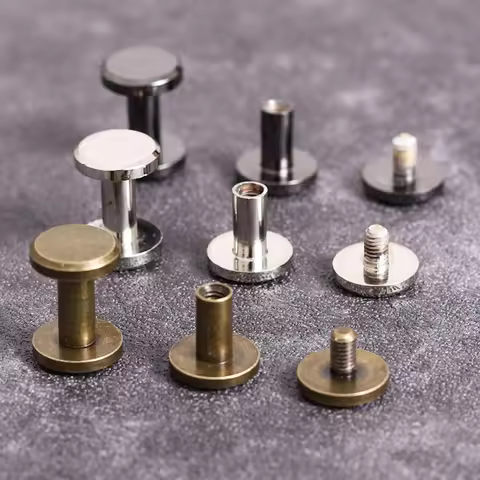 Leather Craft Solid Nail Bolt Bookkeeping Round Head Screws Strap Rivets Screw Luggage Craft Clothes