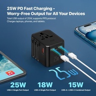 KiiP C27T Travel Adaptor GaN Adapter Charger Universal PD Fast Charging 25W