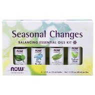 NOW Essential Oils, Seasonal Changes Balancing Aromatherapy Kit, 4x10ml Including Tea Tree, Eucalypt