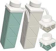BEAUTAIL Collapsible Water Bottles 24.3oz, Foldable Travel Water Bottle, Portable & Lightweight, Lea
