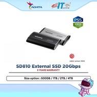 Adata SD810 External SSD Type-C 20Gbps USB 3.2 Gen2x2 Black / Titanium Grey - (500GB / 1TB / 2TB) co