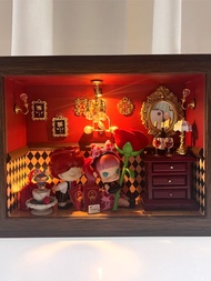 บล็อกสุ่ม Bubble Mat Wedding Molly Miniature Accessories Red Rose Props Scene Decoration DIY Collect