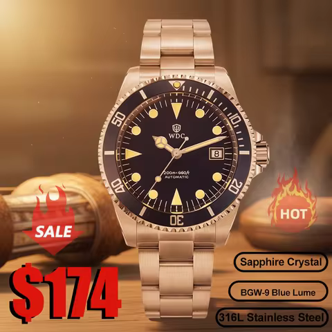 Watchdives WD5513P Men Dive Watch Sapphire Crystal PT5000 Movement Automatic Mechanical Luminous Wat