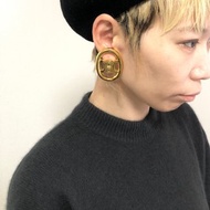 【日本直送 名牌中古包】CELINE 賽琳 羅紋 夾式耳環 金色 vintage 古董 復古 f7ggs