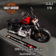 1:18 Harley-Davidson Mini Moto Replica 2018 Forty-Eight Special Australian Version Scale Motorcycle 