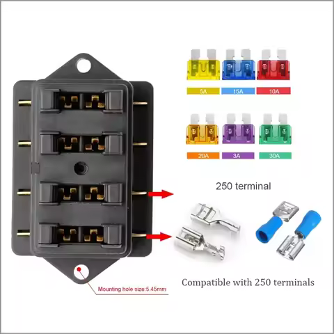 Car Fuse Box 4P Car Insert Fuse Holder 4way Insert Fuse Box