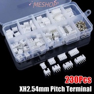 MESHOPMY 230Pcs Pin Connector, 2p 3p 4p 5pin XH2.54 2.54mm Pitch Terminal, Male And Female 4 Value H
