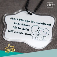 GANTUNGAN Acrylic Keychain Keychain/ Doodle Character Quote Keychain/ Cute Unique Funny Funny/