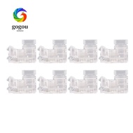 GOGOU 8pcs COB Connector, 8mm Transparent Strip Light Connector, Stable 2PIN LED Strip Connector For