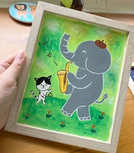 原畫  ∣  吹薩克斯風的大象