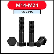 Hex Bolt M14-M24 65-200mm Grade 12.9 Alloy Steel Easy Install Strong Durable (1-2pcs) [FKY-M1]