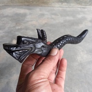 Pipa galih kelor hitam ukir naga 20cm pipa roko galih asem panjang pipa rokok unik keren