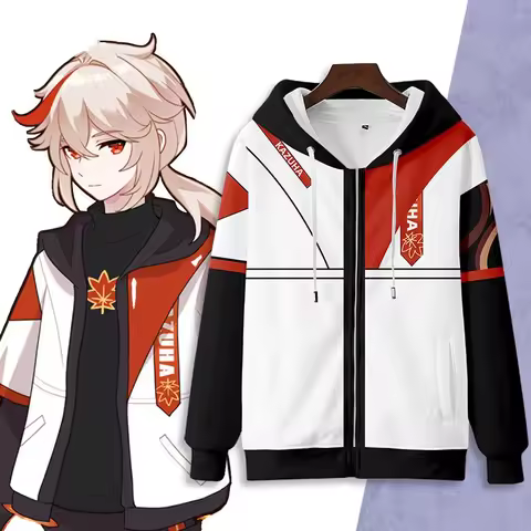 Genshin Impact Kaedehara Kazuha Cosplay Hoodie Costume Sweatshirts Jacket Coat Pullover Sportwear St