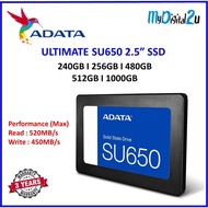 ADATA Ultimate SU650 2.5" SATA SSD (480GB / 256GB / 512GB / 1TB)