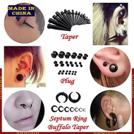 HIk 14G-00G Ear Expander Kit Acrylic Tapers Plugs Acrylic Cone Silicone Tunnel Spiral Cone Piercing 