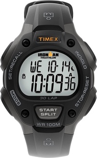 Timex Ironman Classic 30 Full-Size 38mm Watch Black/Gray/Orange Accent