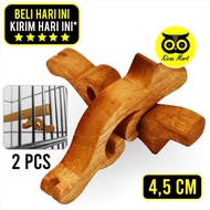 KICAU MART Kayu Penyangga Tangkringan Motif Ukir 1 Set Stand Penyangga Tangkringan Sangkar Kandang B