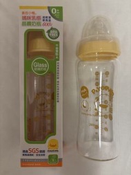 PiyoPiyo 黃色小鴨 玻璃奶瓶 240ml