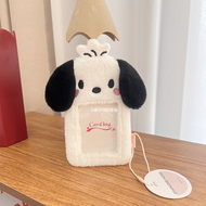 卡通毛絨透明門禁卡校園學生飯卡套證件套公交卡鑰匙扣掛件保護套