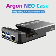 Argon NEO Raspberry Pi 4 Case Aluminum Metal Shell Sliding Magnetic Cover Passive Cooling Heat Sink 