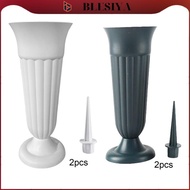 blesiya Pack of 2 Flower Holders Artificial Flowers Cemetery Grave Vase for Al