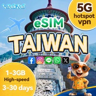 Taiwan eSIM | 3HK Network | Daily Data 1-3 Days | 4G/5G High Speed ​​| Instant QR Code Sending | Tra