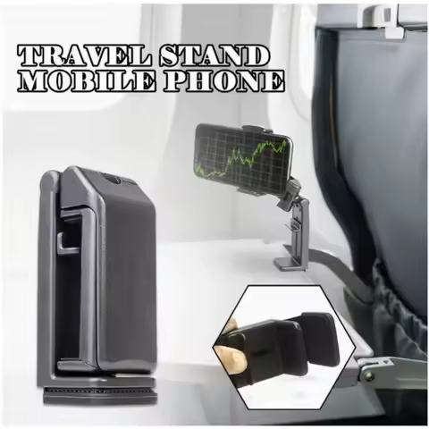 Flight Airplane Phone Holder 360° Portable Foldable Durable Travel Essential Mount Railway Train Sea