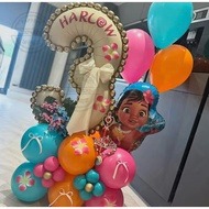 Moana Balloon Package Princess Number Decoration Stand Balloon Stand Balloon Number