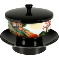 【Direct from Japan】Sanmeny Authentic Kutani Ware with Rice Bowl, Tea Stand, Yamanaka Lacquerware, Ma